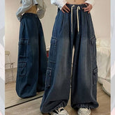 Jeans Tooling Loose Wide Leg Pants Women - Fashionner